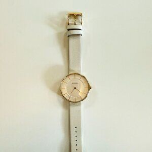 Skagen Women's Gitte White Leather Watch - SKW2557 - NEEDS BATTERY